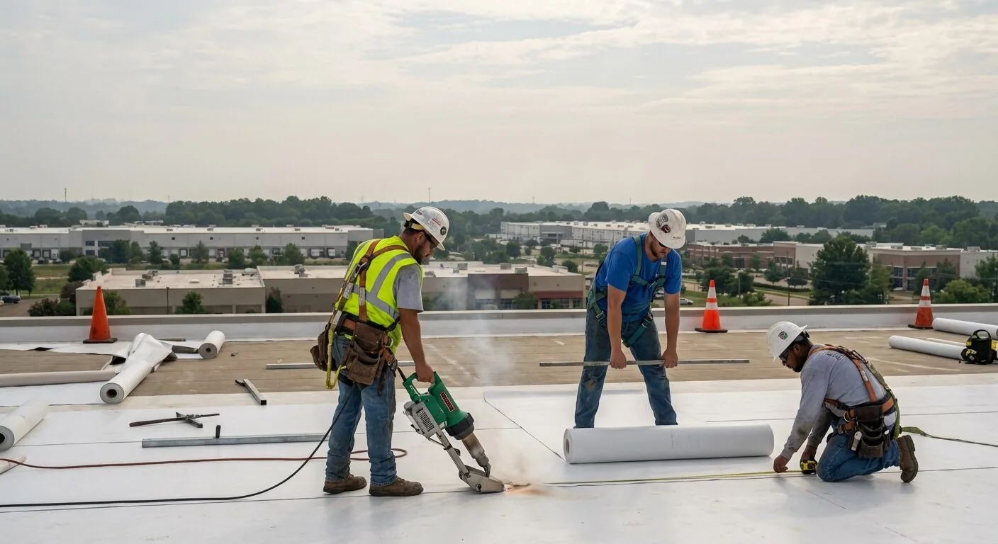 roof inspection with marked findings
